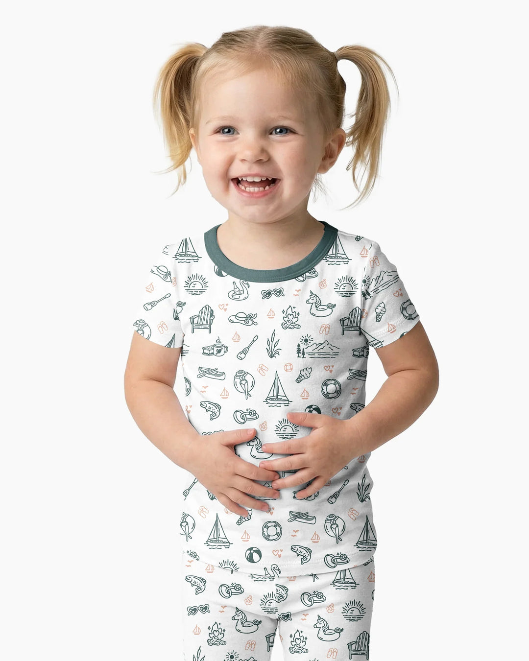 Zweiteiliges, kurzärmliges Pyjama-Set mit Marienkäfern