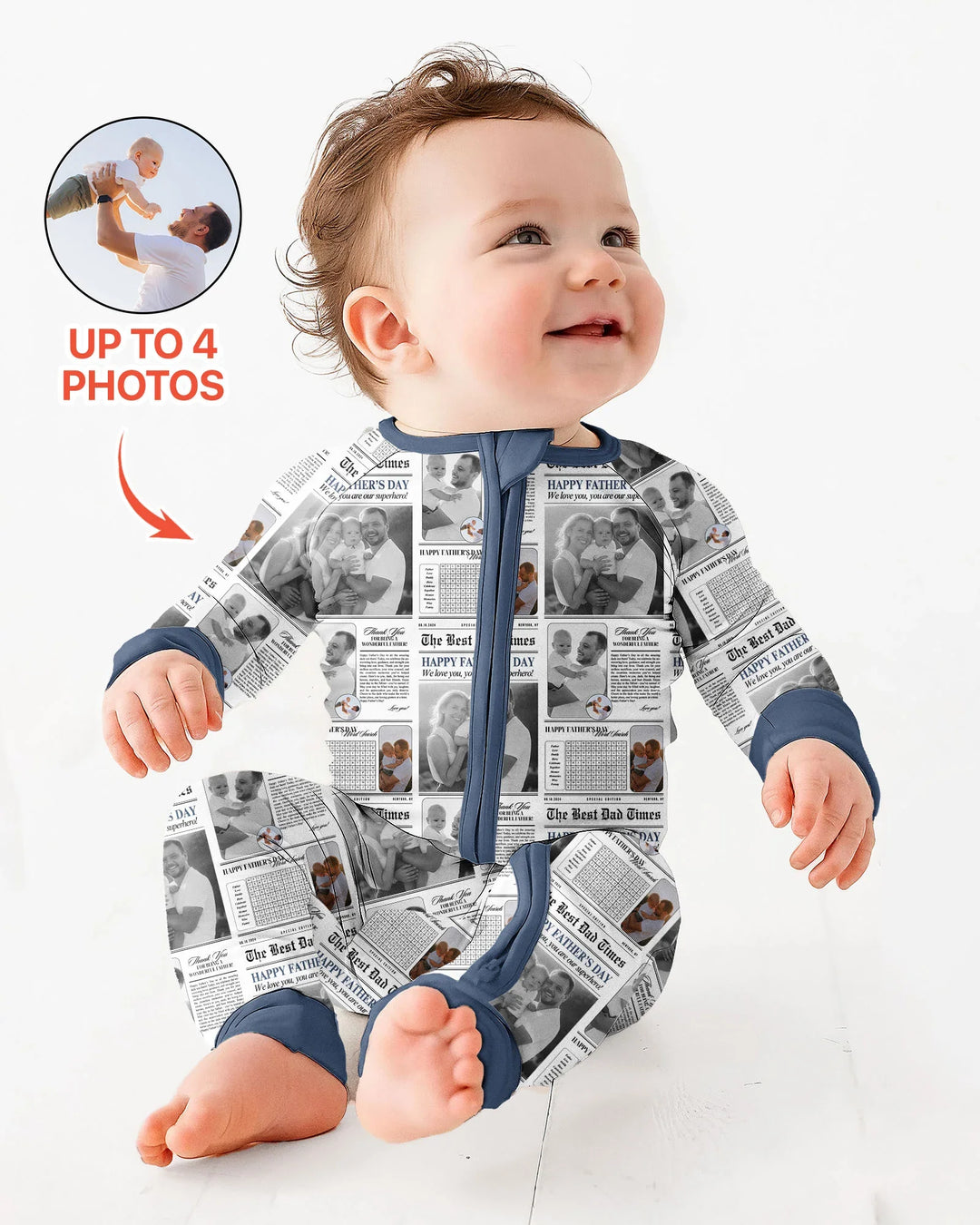 Gerippte Babykleidung mit individuellem Foto - Weich &amp; Skizzenhaft