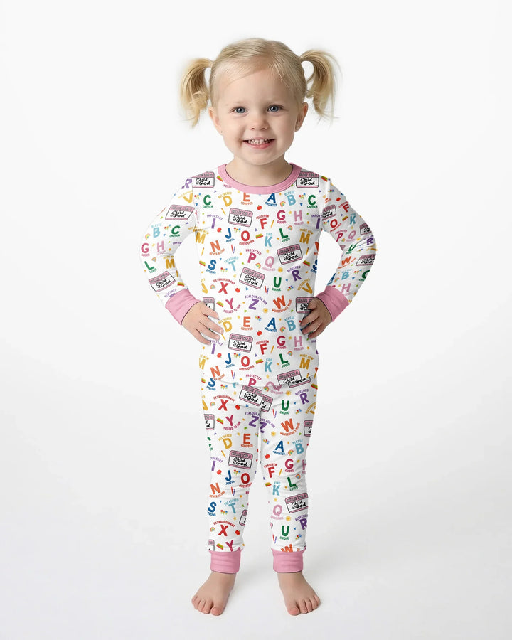 Zweiteiliges Langarm-Pyjama-Set mit Sommerfrüchten