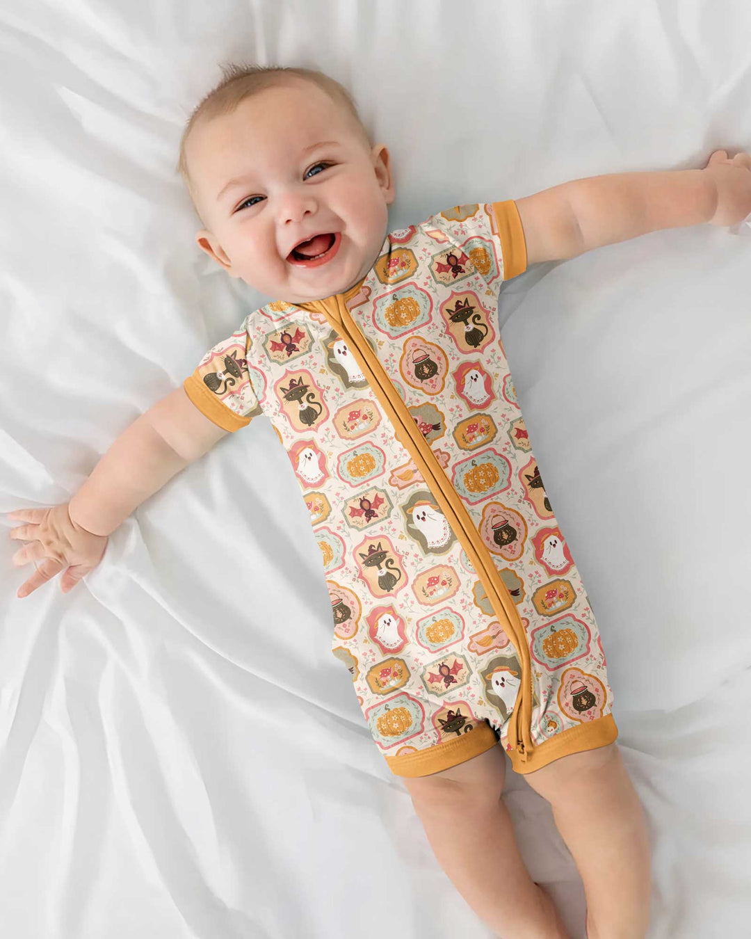 Cute Vintage Magical Cottage Style Halloween Bamboo Shorty Zippy