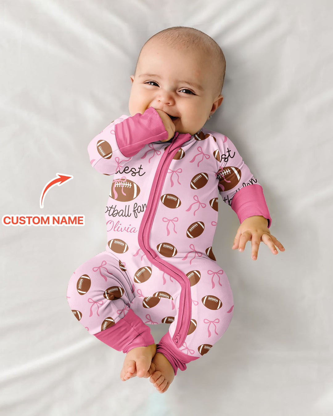Custom Name Cutest Football Fan Bamboo Convertible Zippy