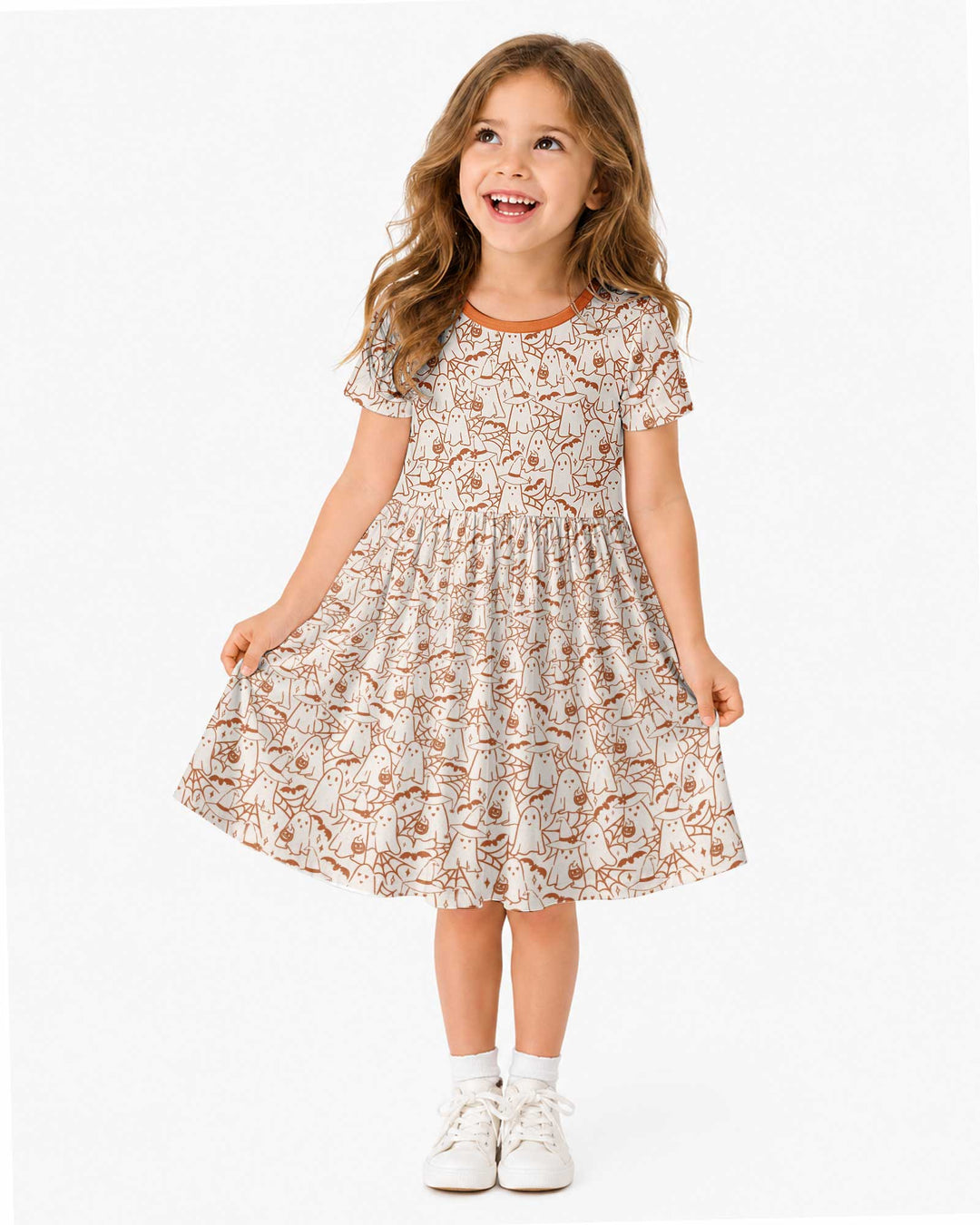 Boo Trick or Treat Ghosts Halloween Bamboo Twirl Dress
