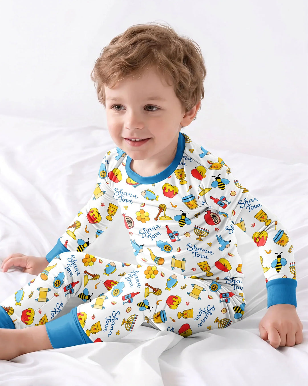Zweiteiliges Langarm-Pyjama-Set mit Sommerfrüchten
