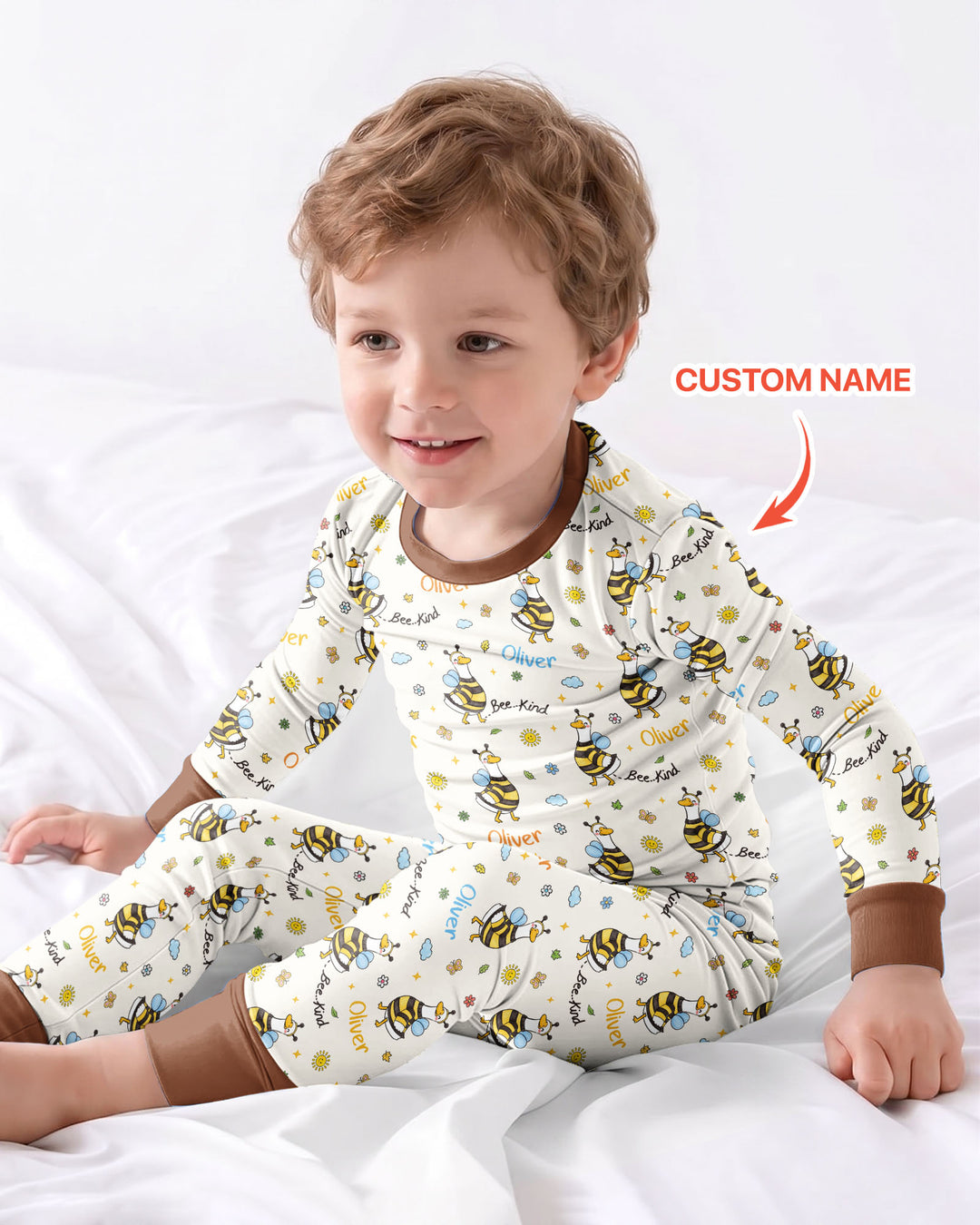 Zweiteiliges Langarm-Pyjama-Set mit Sommerfrüchten