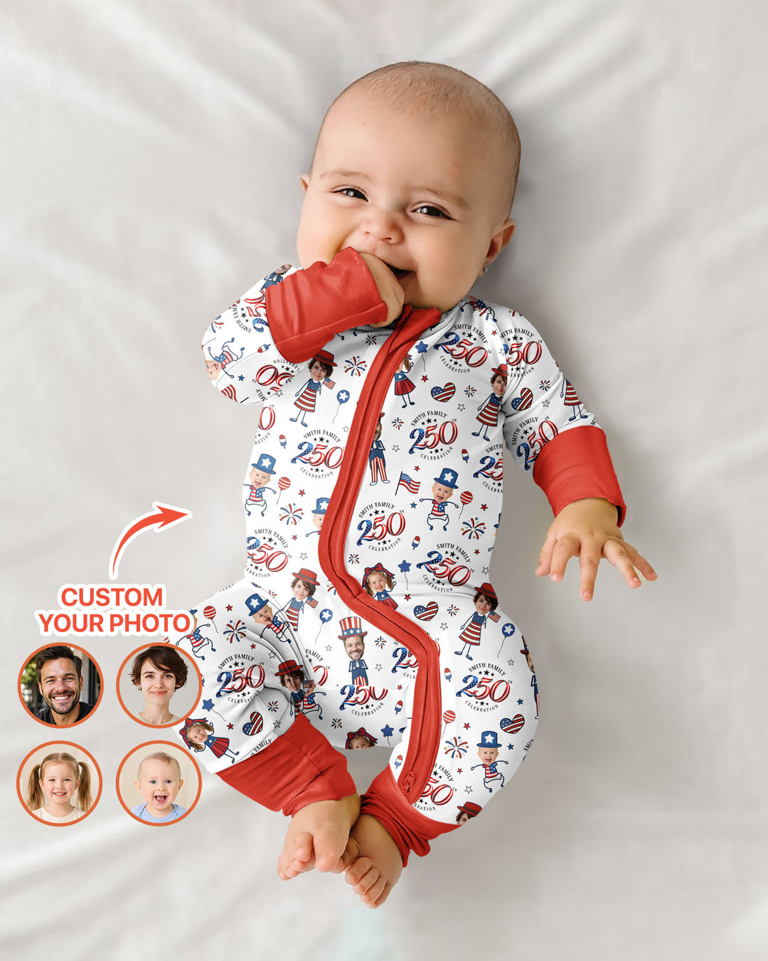 Gerippte Babykleidung mit individuellem Foto - Weich &amp; Skizzenhaft