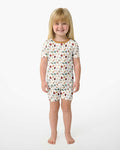Watercolor Christmas Ornaments Bamboo Two Piece Short Sleeve Shorts Pajama Set