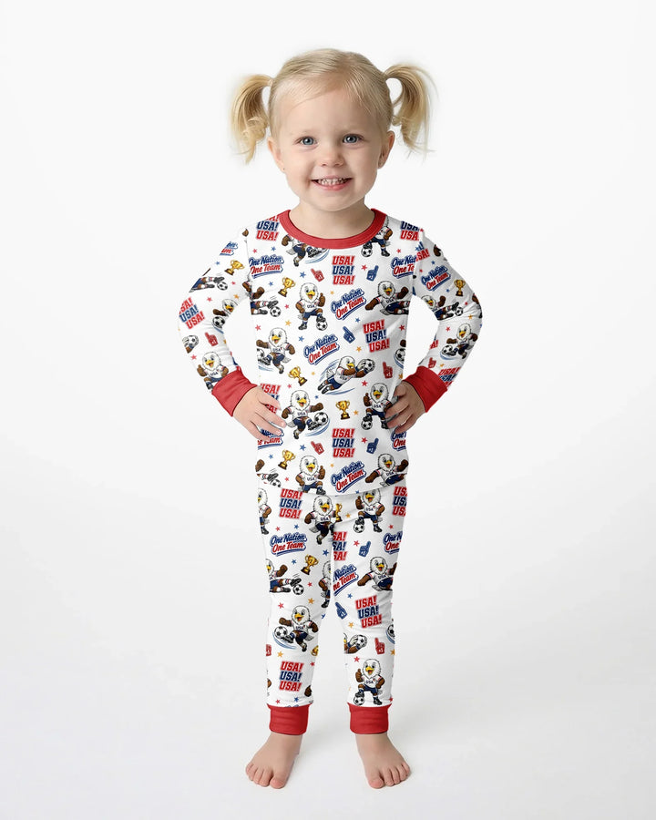 Zweiteiliges Langarm-Pyjama-Set mit Sommerfrüchten