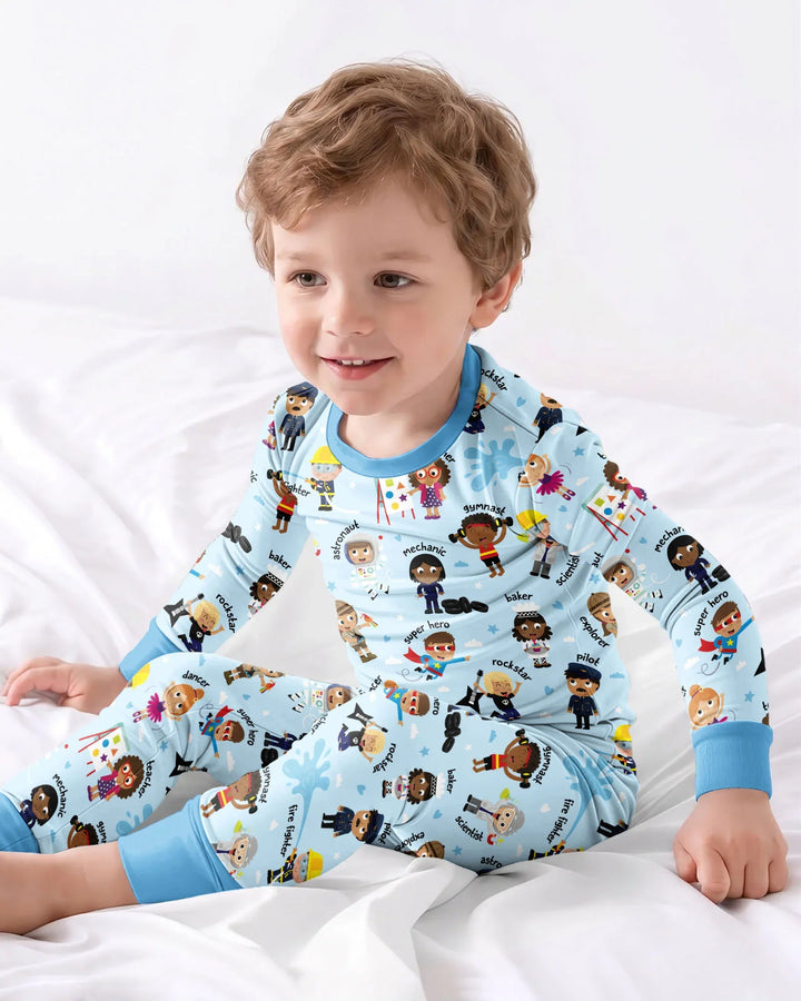 Zweiteiliges Langarm-Pyjama-Set mit Sommerfrüchten
