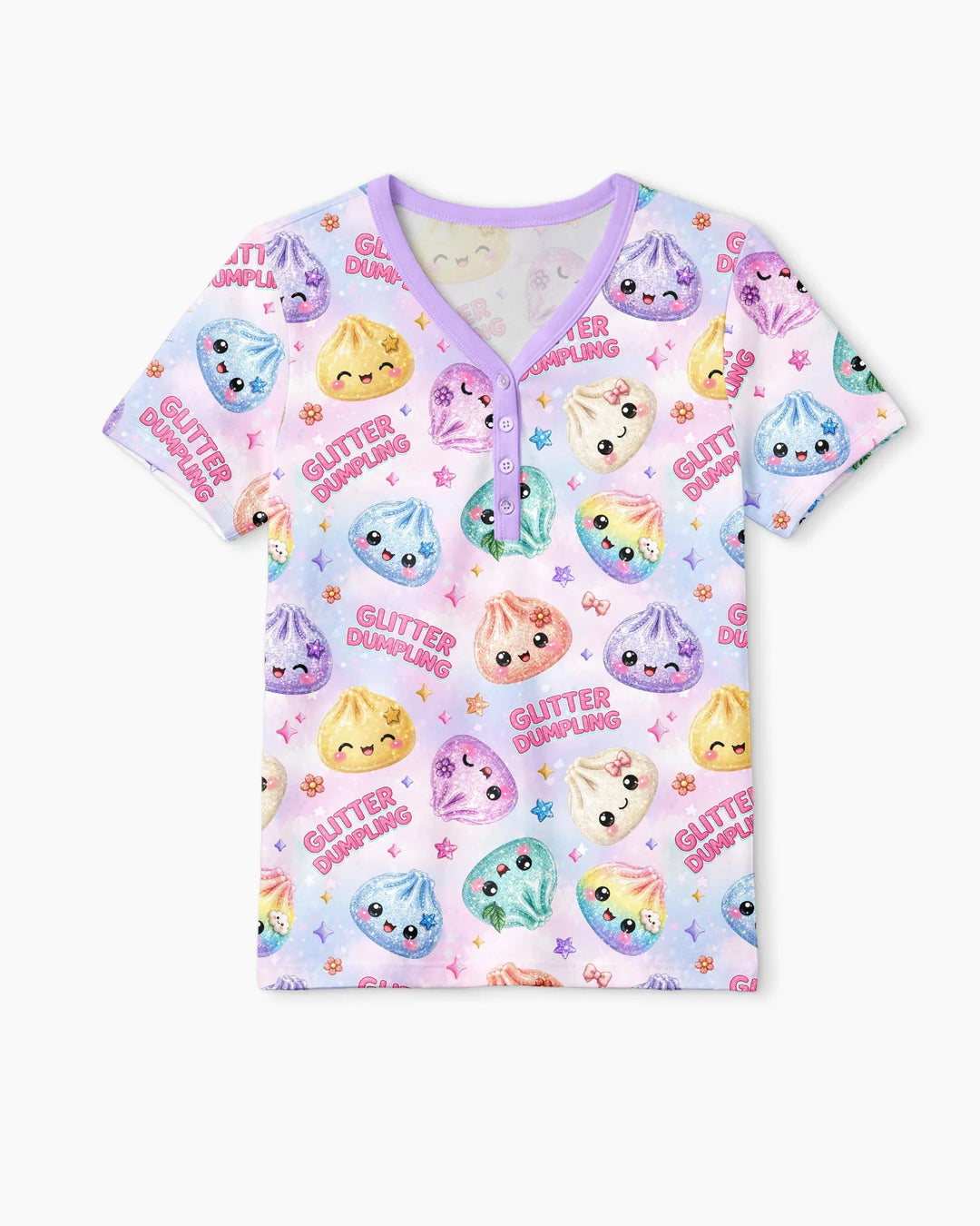 Glitter Dumpling Bamboo Women Short Sleeve Short Pajama Set