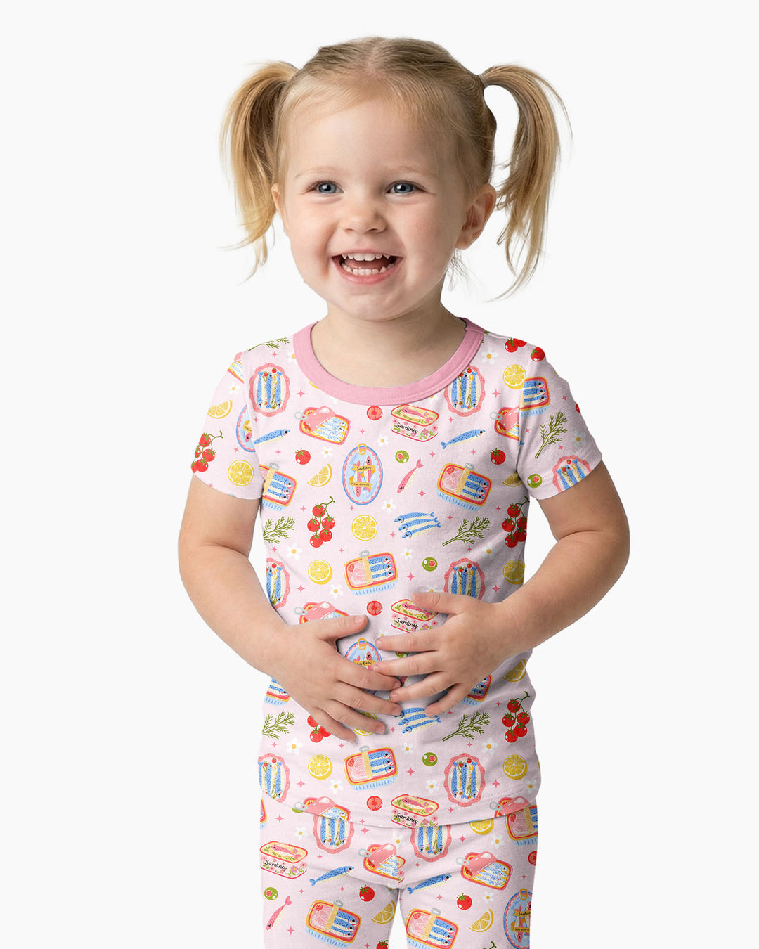 Zweiteiliges, kurzärmliges Pyjama-Set mit Marienkäfern