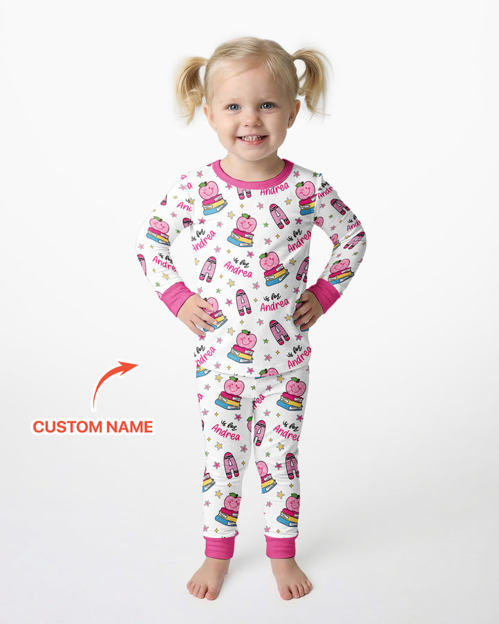 Zweiteiliges Langarm-Pyjama-Set mit Sommerfrüchten