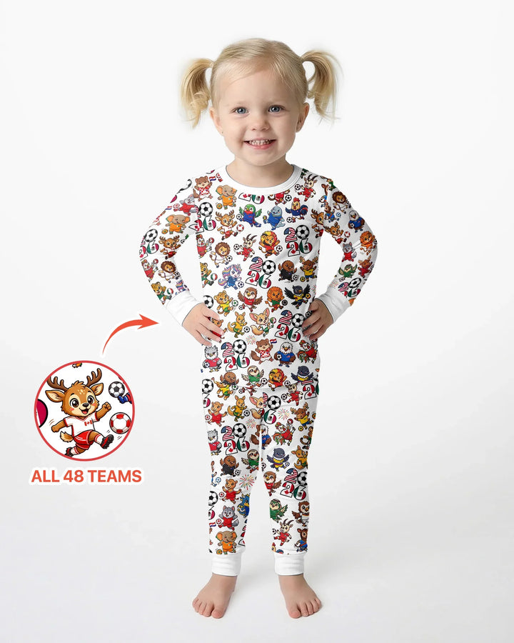 Zweiteiliges Langarm-Pyjama-Set mit Sommerfrüchten