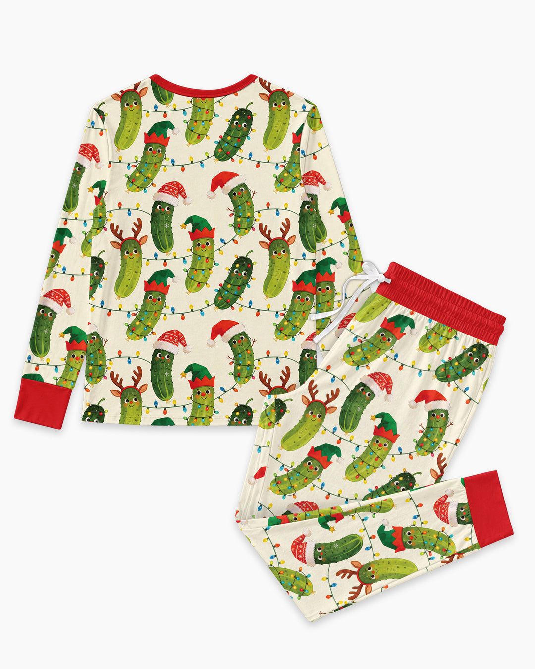 Cheerful Christmas Pickle Bamboo Women Pajama Set