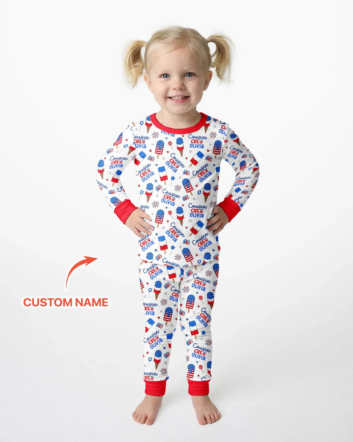 Zweiteiliges Langarm-Pyjama-Set mit Sommerfrüchten