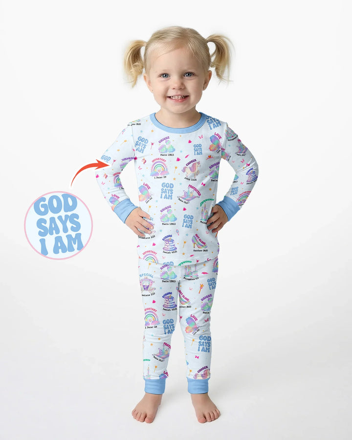 Zweiteiliges Langarm-Pyjama-Set mit Sommerfrüchten