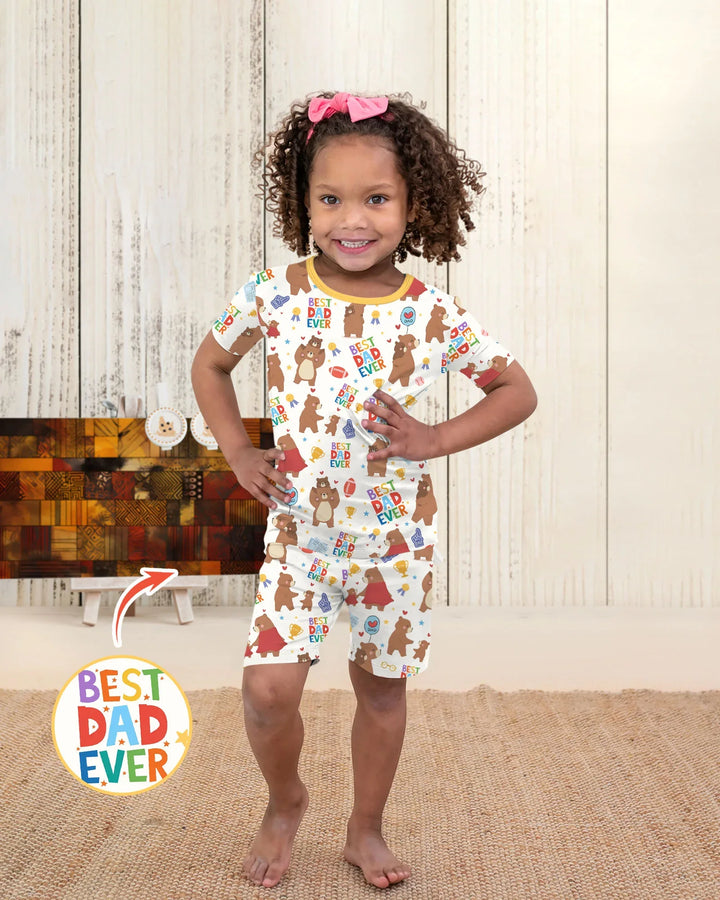 Zweiteiliges Pyjama-Set mit kurzen Ärmeln und Shorts im Sommer-Design