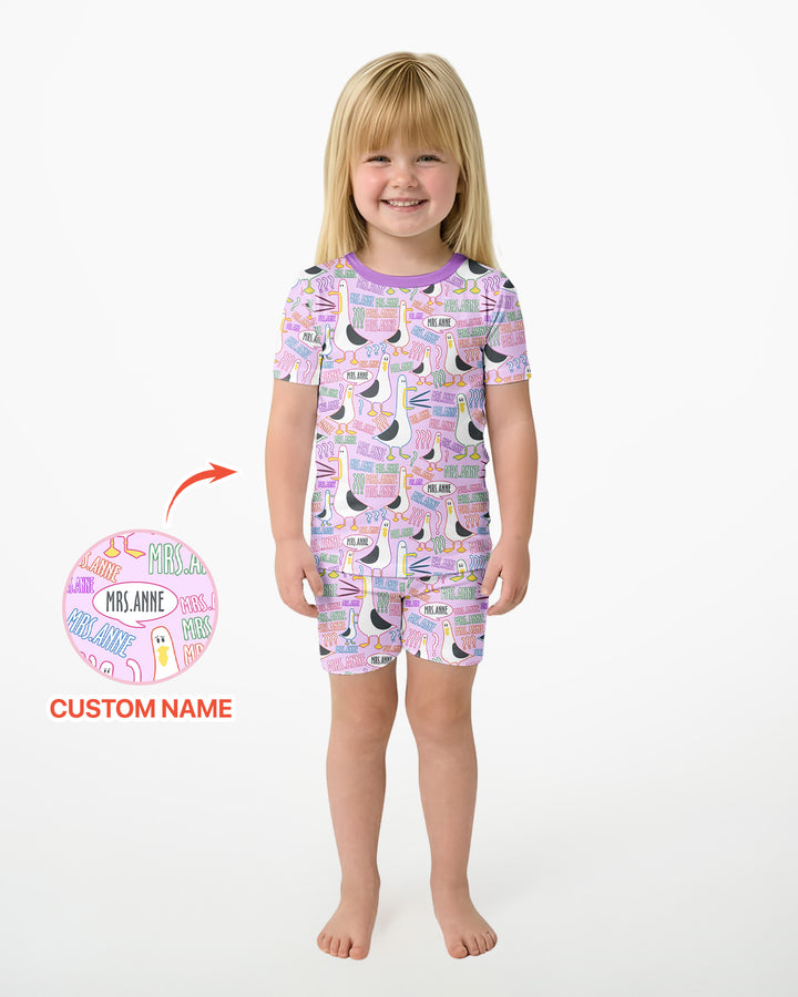 Schlafanzug-Set zweiteilig, kurze Ärmel, kurze Hose, Bambus