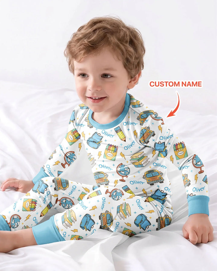 Zweiteiliges Langarm-Pyjama-Set mit Sommerfrüchten
