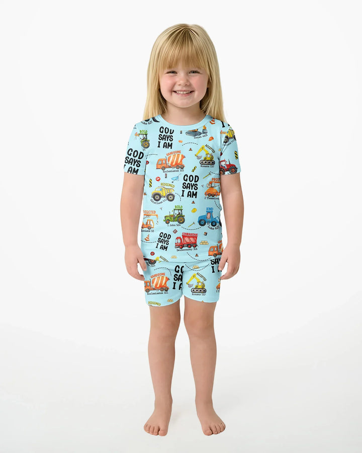 Zweiteiliges Pyjama-Set mit kurzen Ärmeln und Shorts im Sommer-Design