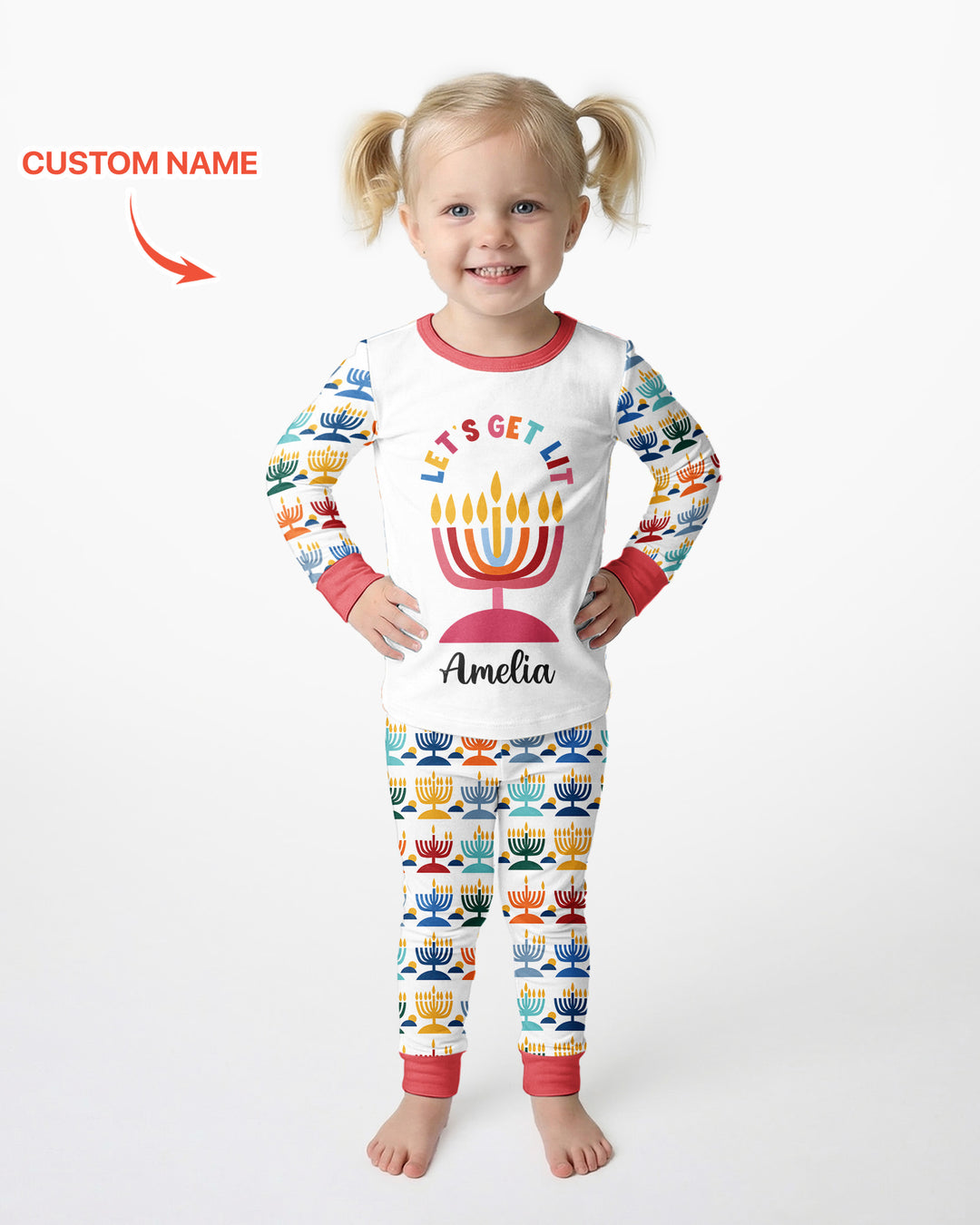 Let's Get Lit Hanukkah Bamboo Two Piece Long Sleeve Pajama Set