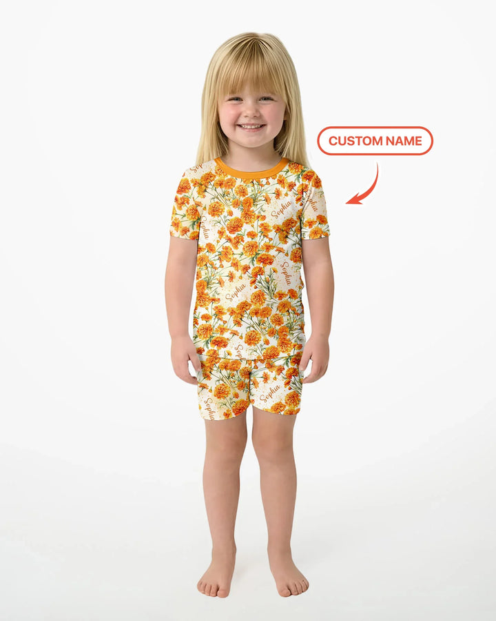 Zweiteiliges Pyjama-Set mit kurzen Ärmeln und Shorts im Sommer-Design