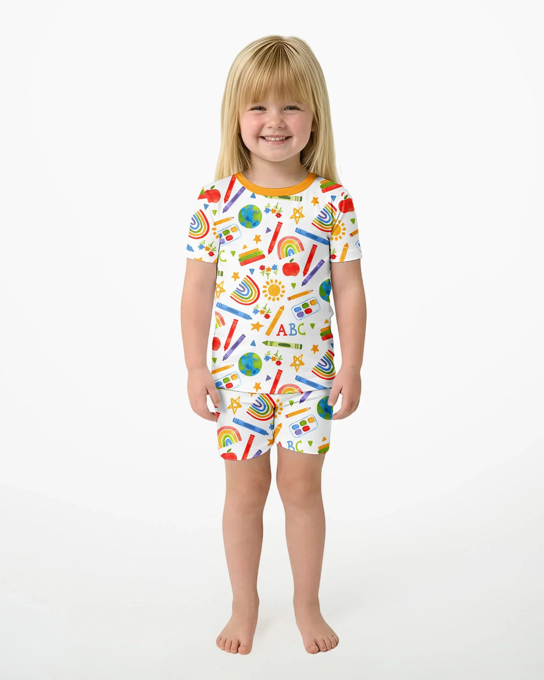 Schlafanzug-Set zweiteilig, kurze Ärmel, kurze Hose, Bambus
