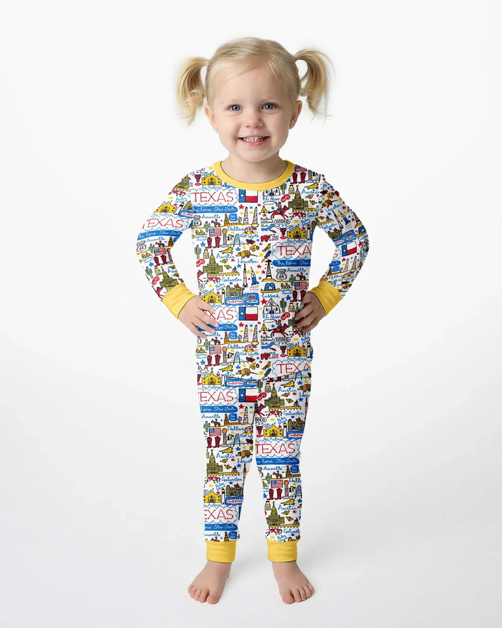 Zweiteiliges Langarm-Pyjama-Set mit Sommerfrüchten
