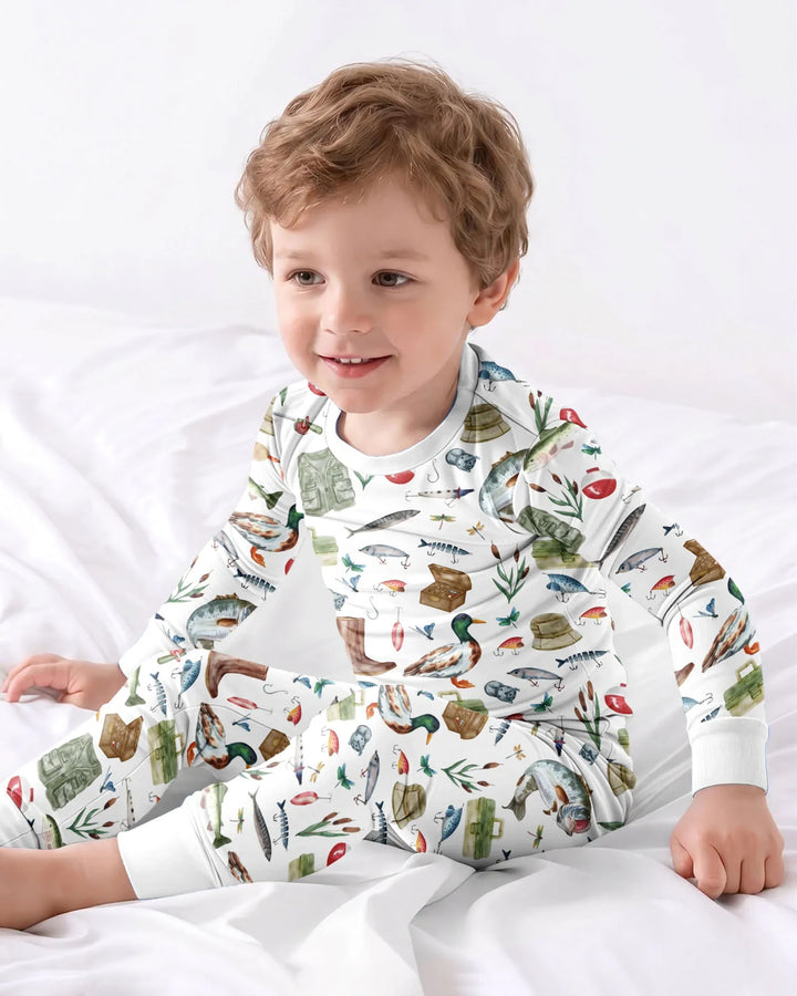 Zweiteiliges Langarm-Pyjama-Set mit Sommerfrüchten