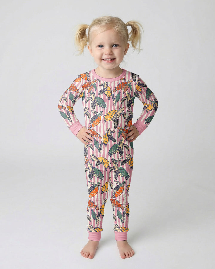 Zweiteiliges Langarm-Pyjama-Set mit Sommerfrüchten