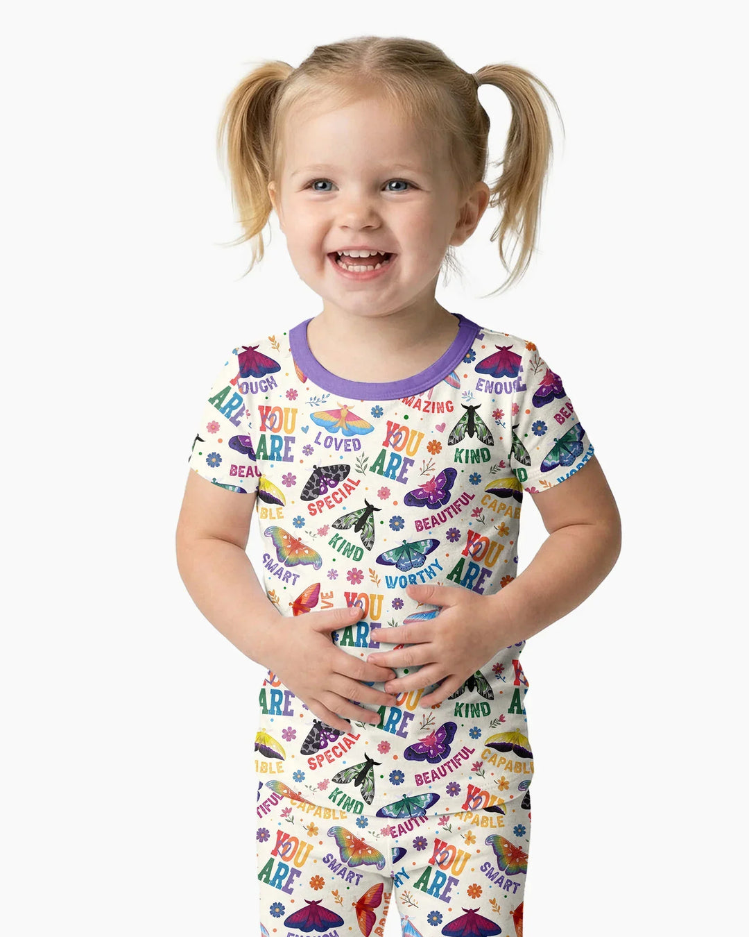 Zweiteiliges, kurzärmliges Pyjama-Set mit Marienkäfern