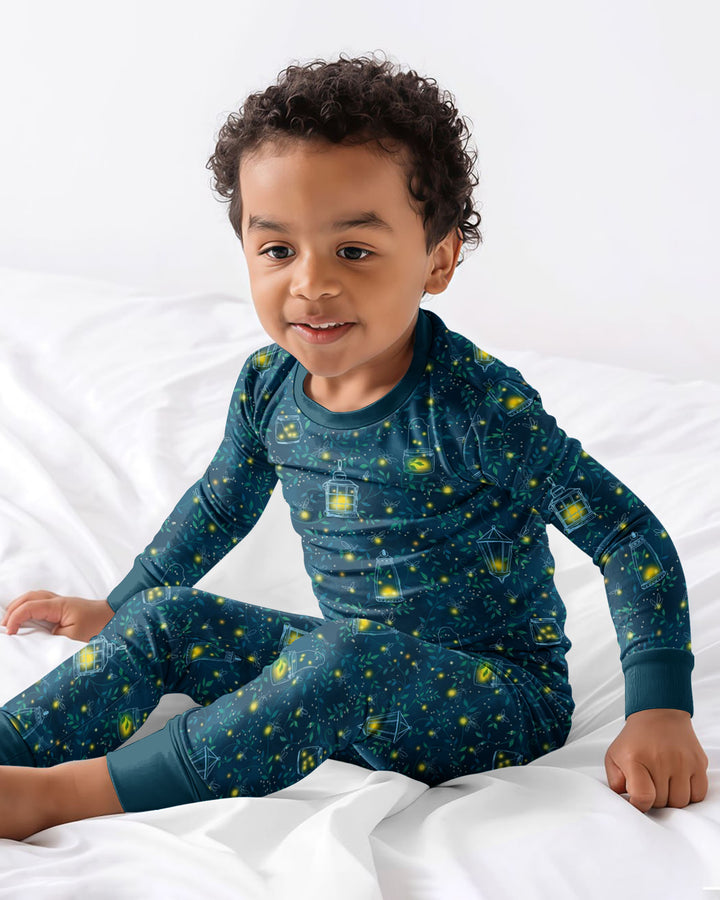 Zweiteiliges Langarm-Pyjama-Set mit Sommerfrüchten