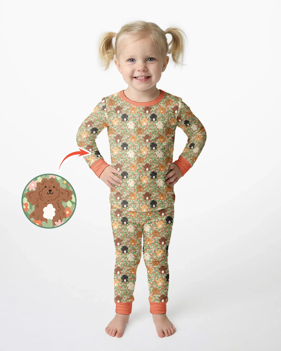 Zweiteiliges Langarm-Pyjama-Set mit Sommerfrüchten