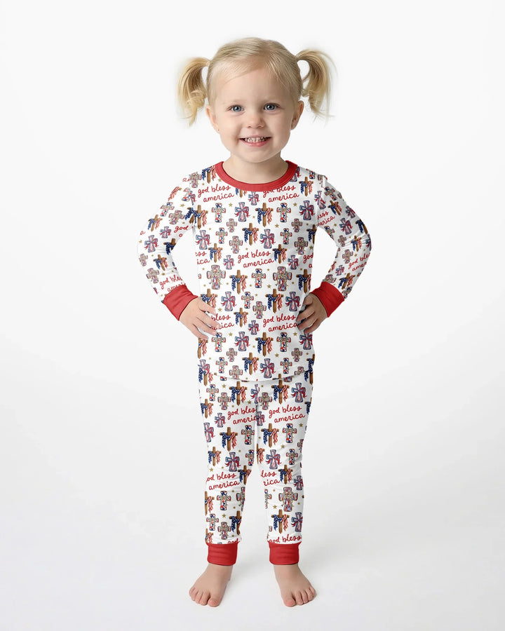 Zweiteiliges Langarm-Pyjama-Set mit Sommerfrüchten