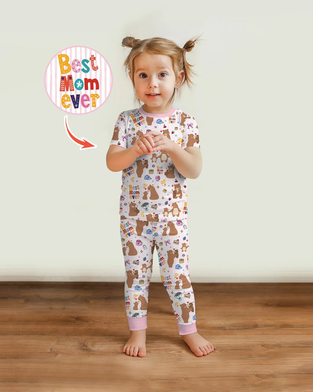 Zweiteiliges, kurzärmliges Pyjama-Set mit Marienkäfern