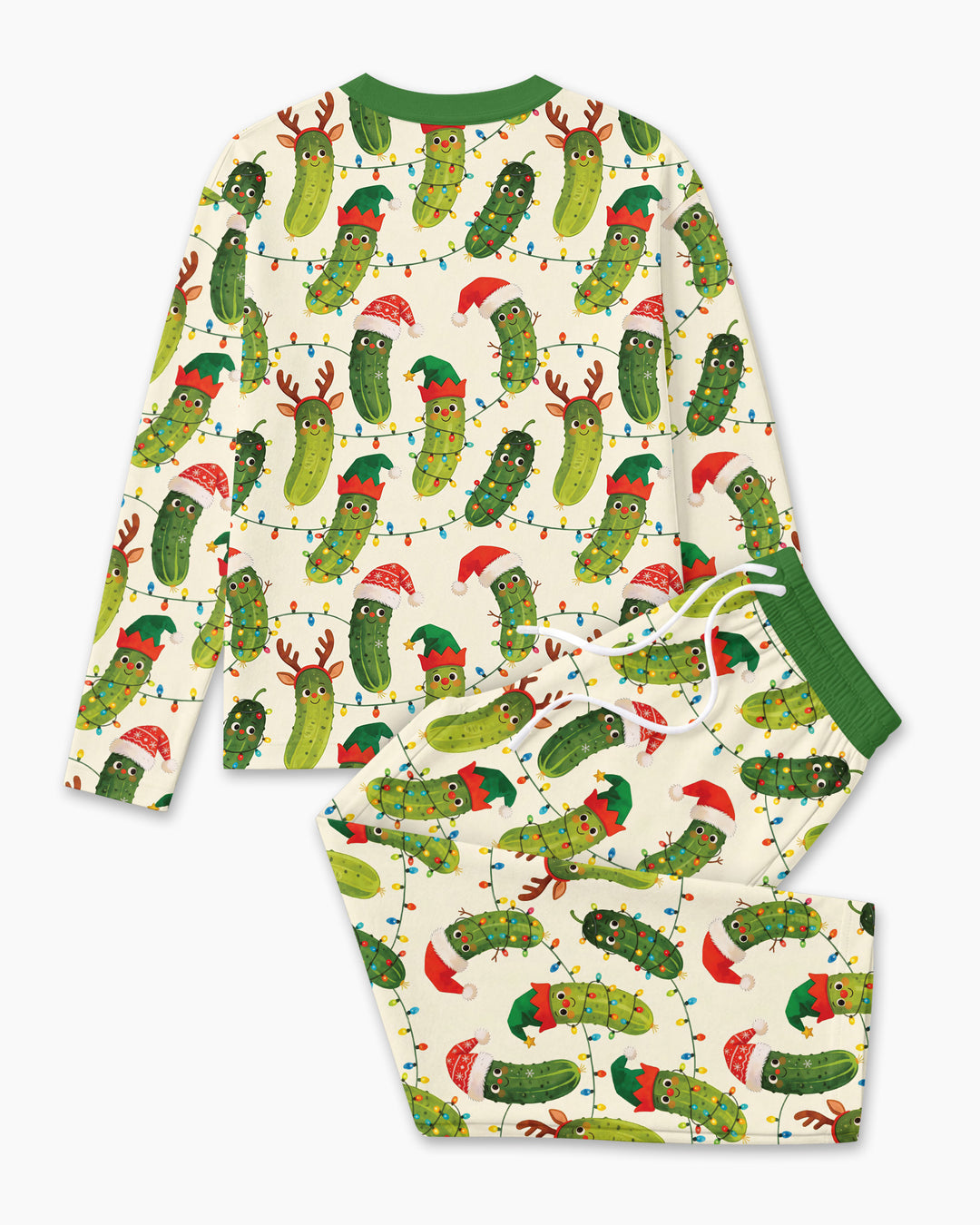 Cheerful Christmas Pickle Bamboo Men's Pajama Set