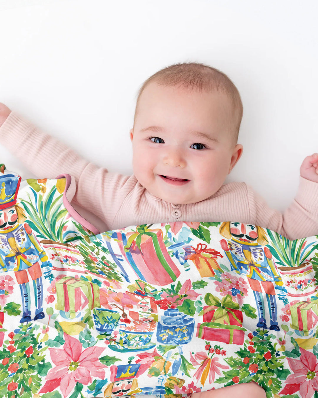 Watercolor Nutcracker Holiday Bamboo Blanket