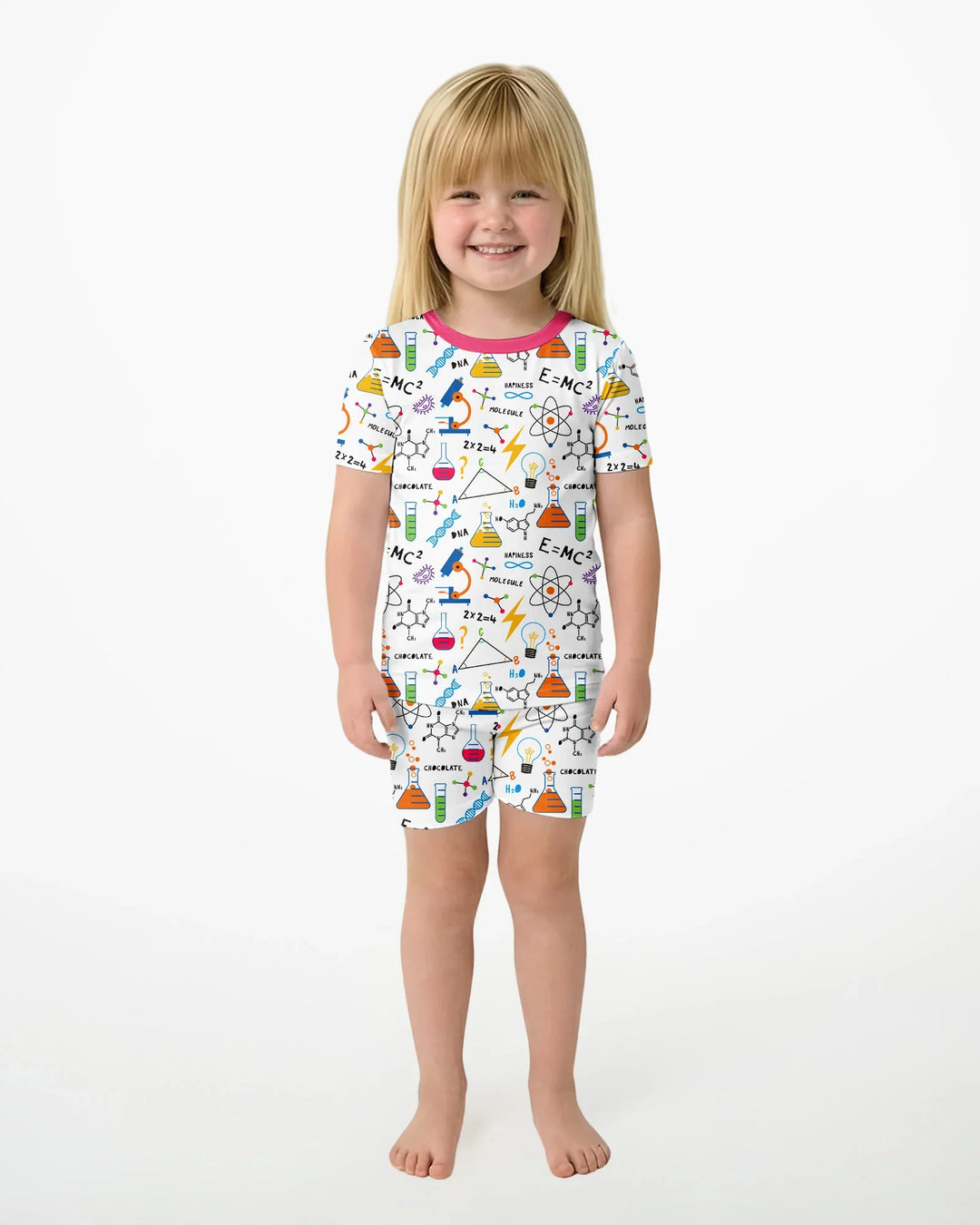 Template Zweiteiliges Pyjama-Set mit kurzen Ärmeln und Shorts