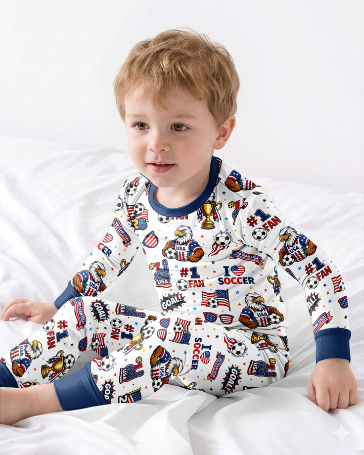 Zweiteiliges Langarm-Pyjama-Set mit Sommerfrüchten
