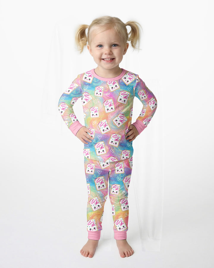 Zweiteiliges Langarm-Pyjama-Set mit Sommerfrüchten