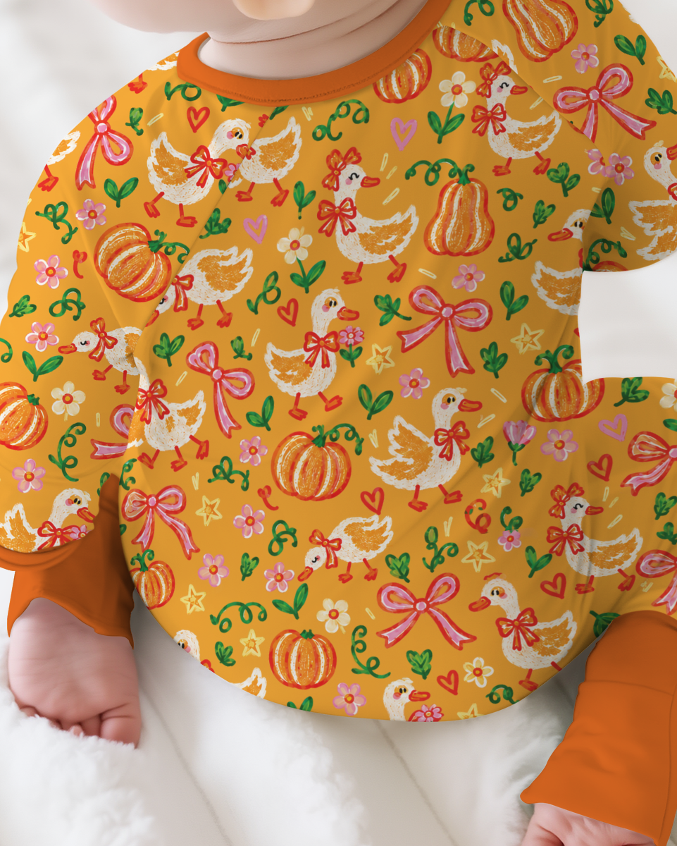Cute Duck Pumpkin Fall Bamboo Convertible Zippy