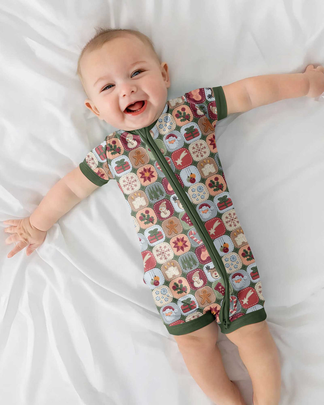Christmas Felt Patchwork Bamboo Shorty Zippy