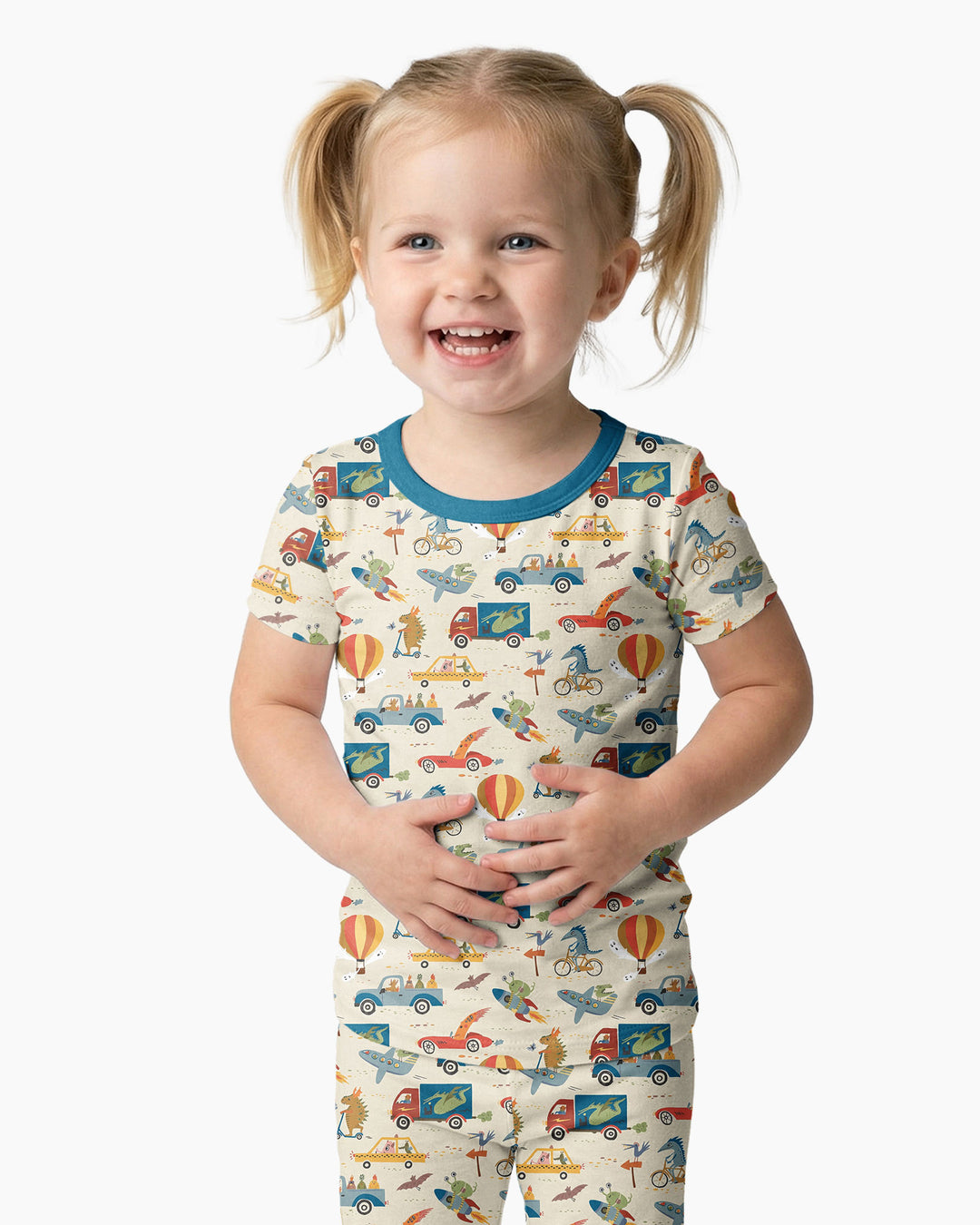 Monsters on the Move Bamboo Two Piece Short Sleeve Pajama Set