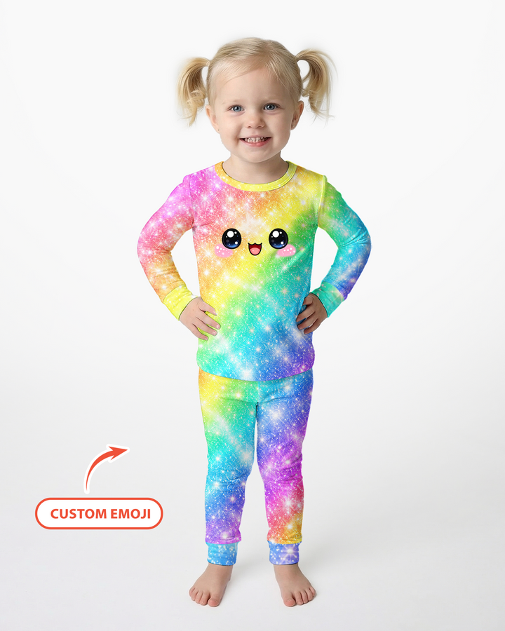 Kawaii Dumplings Emoji Bamboo Two Piece Long Sleeve Pajama Set