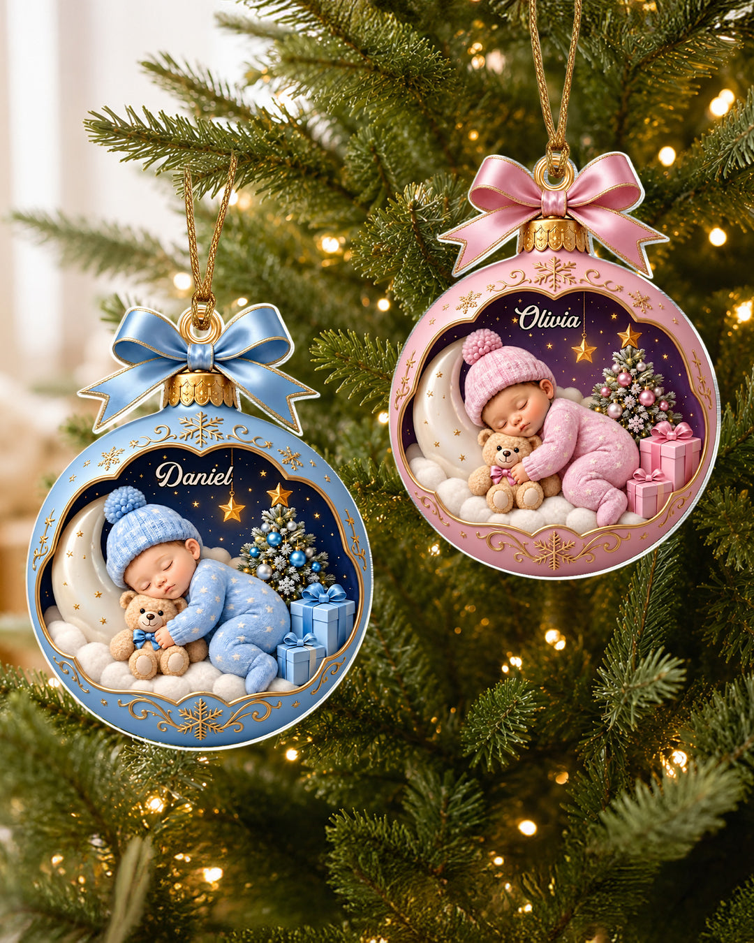 Charming Baby First Christmas 1-Side Photo Acrylic Ornament