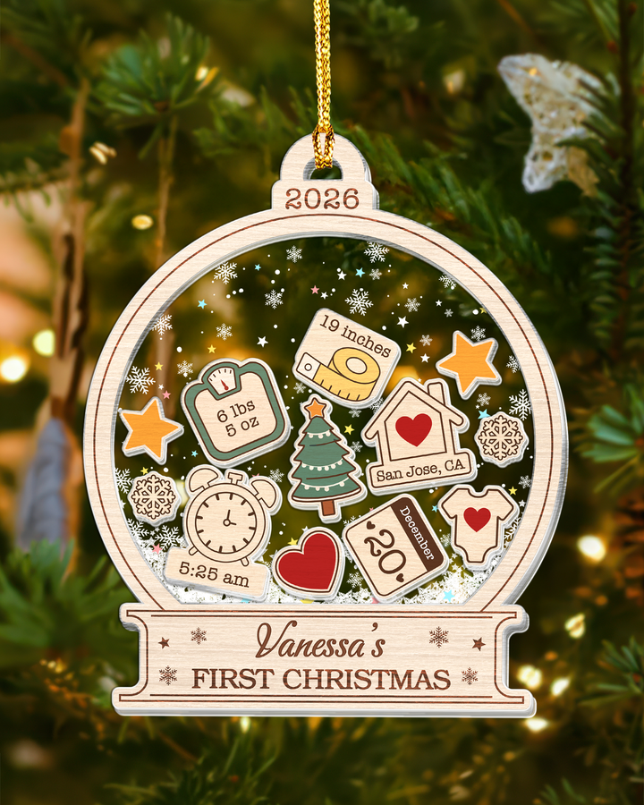 Baby's First Christmas Shaker Ornament 2026