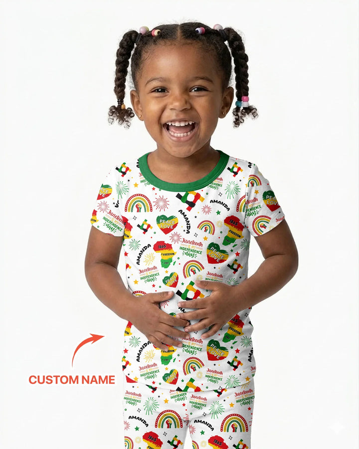 Zweiteiliges, kurzärmliges Pyjama-Set mit Marienkäfern