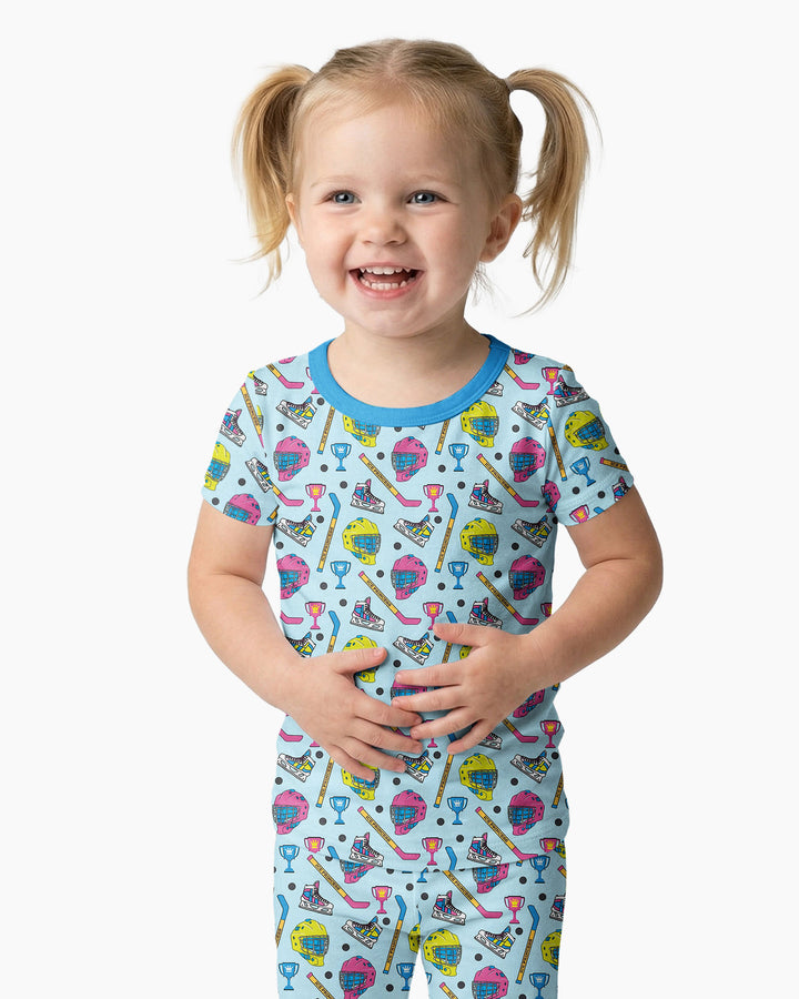 The Ice Hockey Princess Bamboo Two Piece Short Sleeve Pajama Set
