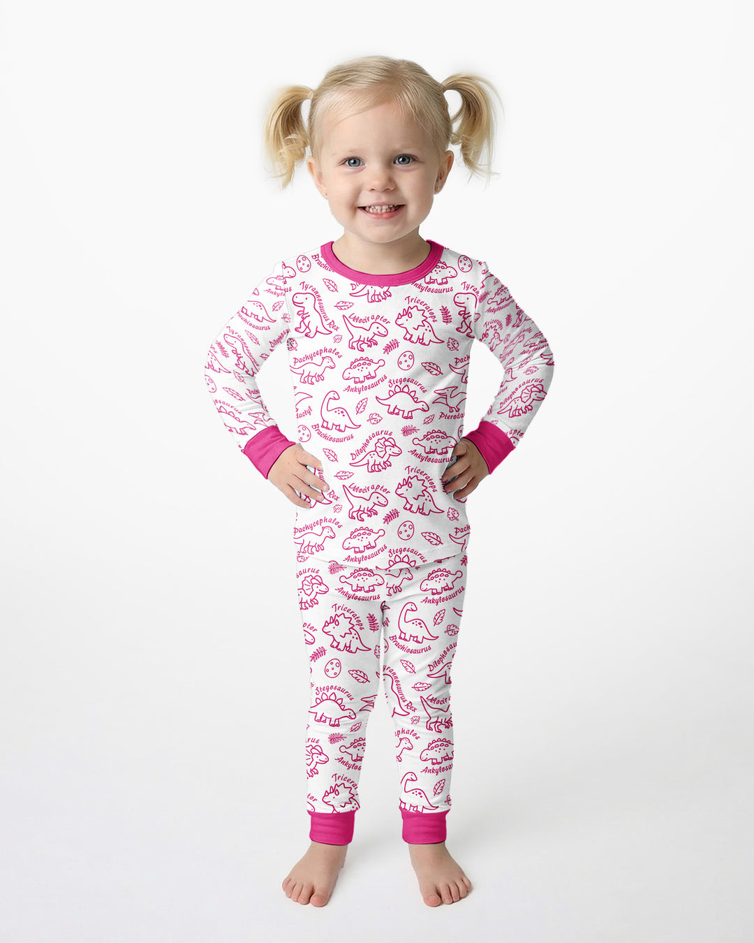 Dinosaur Park Bamboo Two Piece Long Sleeve Pajama Set