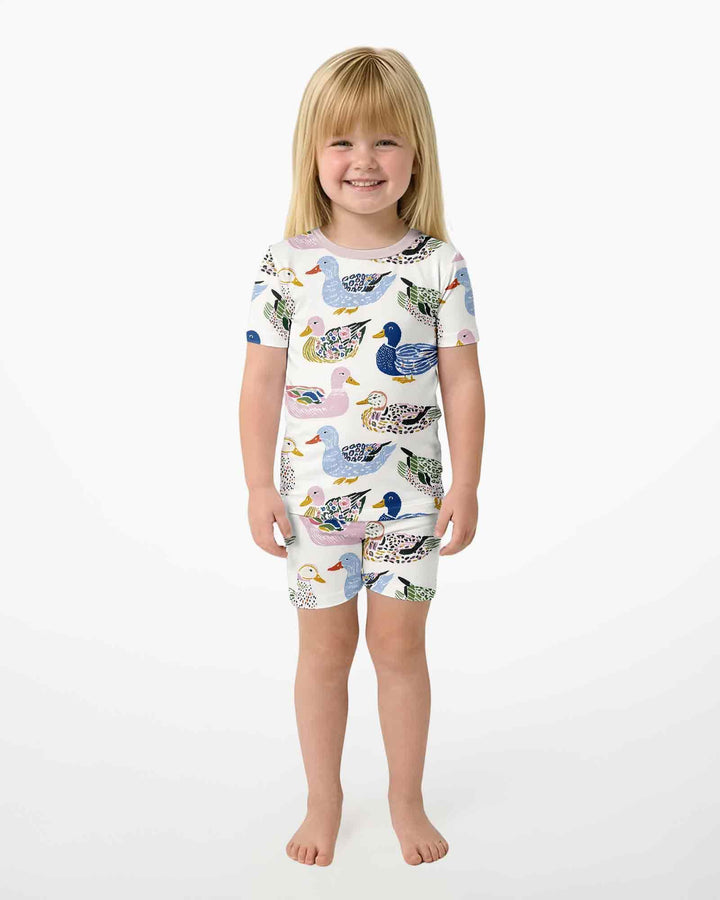 Schlafanzug-Set zweiteilig, kurze Ärmel, kurze Hose, Bambus