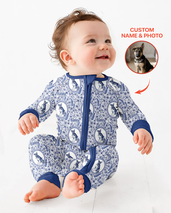 Custom Pet Photo Chinoiserie Garden Bamboo Convertible Zippy